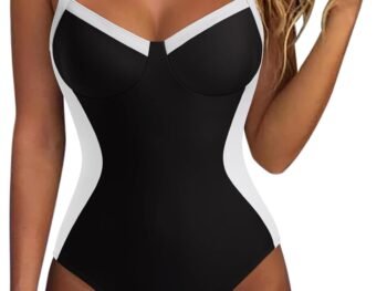 Womens Tummy Control One Piece Swimsuit Sexy Crisscross Back Bathing Suit
