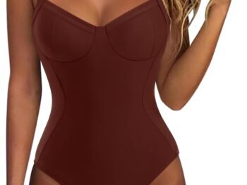 Womens Tummy Control One Piece Swimsuit Sexy Crisscross Back Bathing Suit