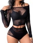 Women Lingerie Set Fishnet Babydoll Bodysuit Sexy Nightwear Skull Halloween Costume