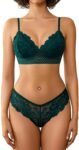 Lingerie Set for Women Sexy Lace Bra and Panty Sets 2 Piece Lace  Set